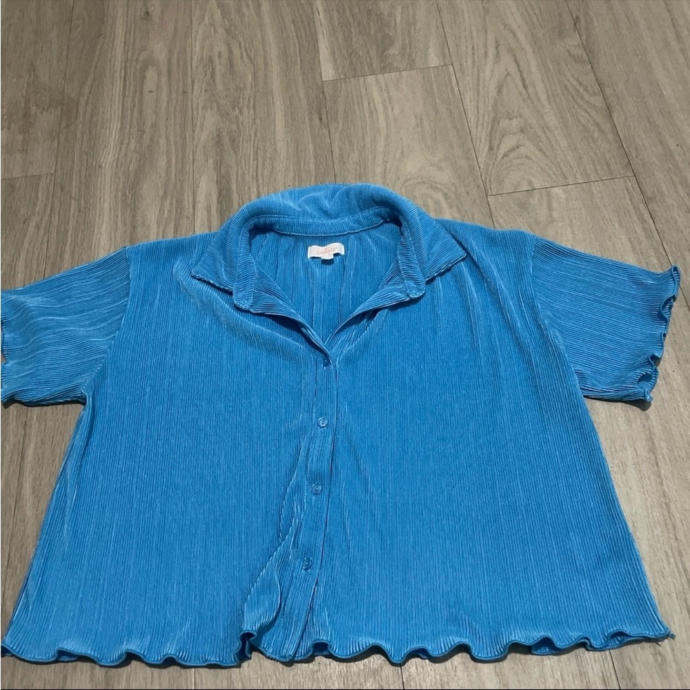 Colsie Textured Blue Top